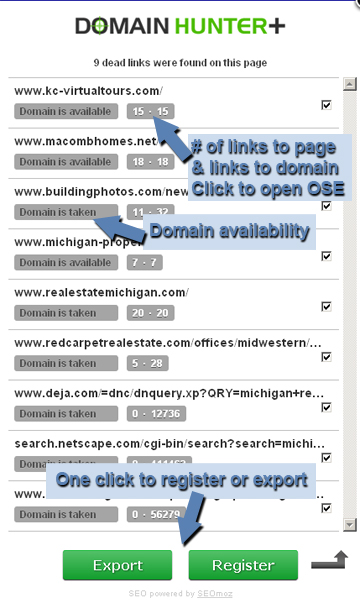 domain hunter plus screen shot