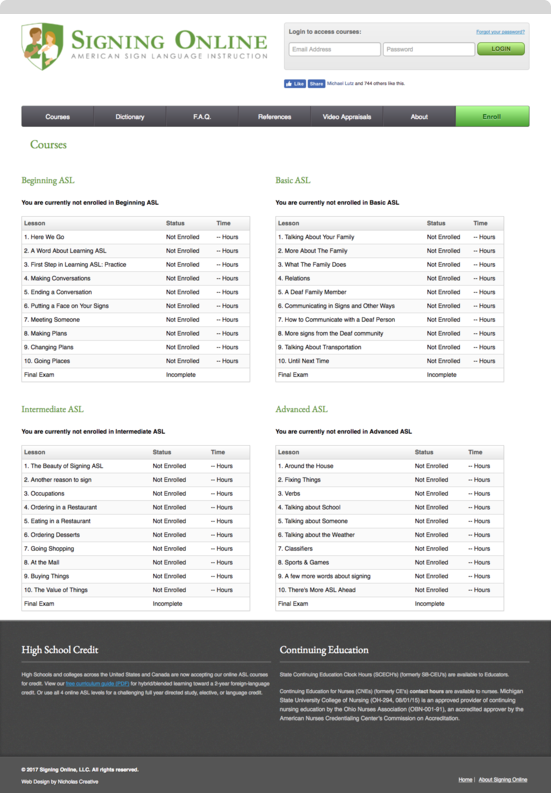 Signing Online Interior Page